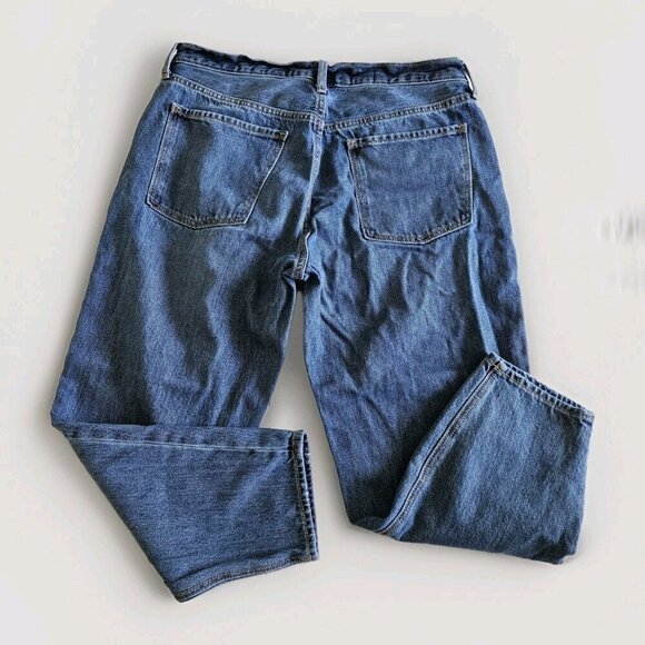Old Navy Jean Women 12 Blue Slouchy Taper High Rise Cropped Cotton Cottage Denim - Picture 14 of 16
